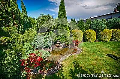 Lovely green garden Stock Photo