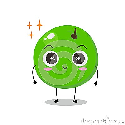 Lovely green melon illustration smiling Vector Illustration