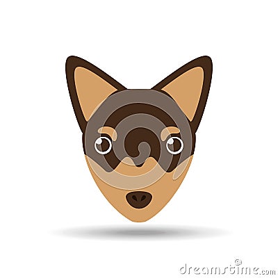 Lovely head chihuahua puppy dog Vector Illustration