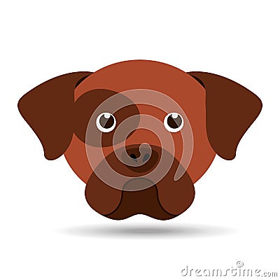 Lovely head puppy dog boxer Vector Illustration