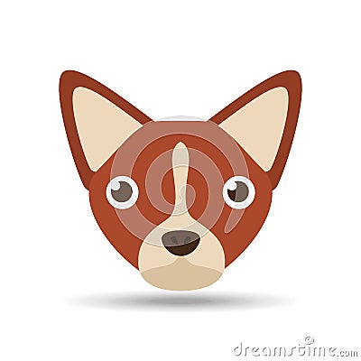 Lovely head puppy dog chihuahua brown Vector Illustration