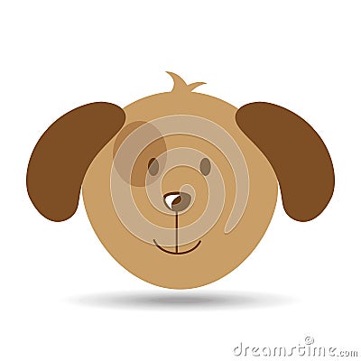 Lovely head puppy dog funny Vector Illustration