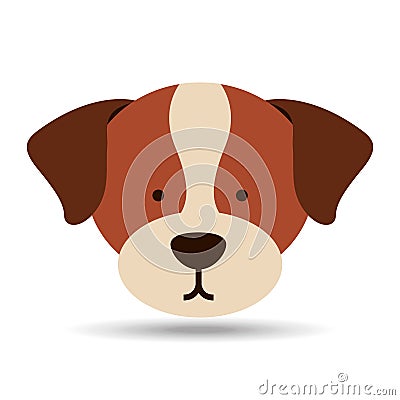 Lovely head puppy st benard dog Vector Illustration