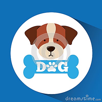 Lovely head puppy st benard dog Vector Illustration