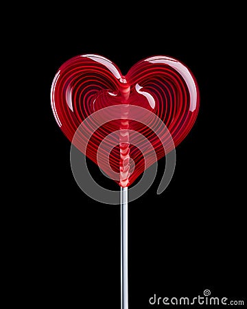 A lovely heart shaped lollipop for Valentines Day Stock Photo