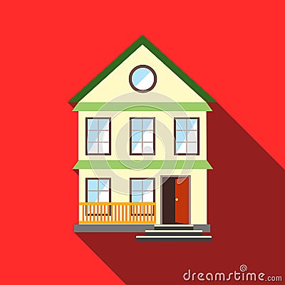 Lovely house icon, flat style Stock Photo