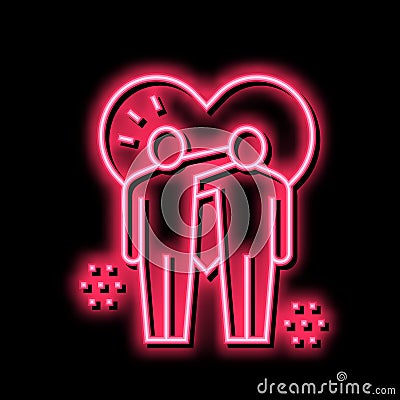 lovely hugs neon glow icon illustration Vector Illustration