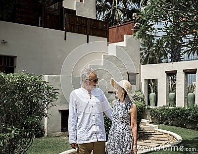 Lovely mature couple at a resort Stock Photo