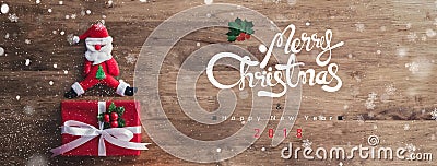 Lovely Merry Christmas and Happy new Year 2018 banner background Stock Photo