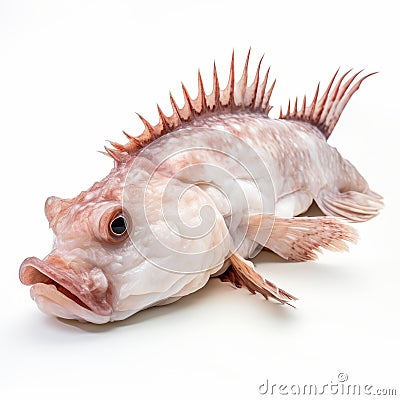 Lovely Monkfish: Real Photo Of Disfigured Form With Jagged Edges Stock Photo