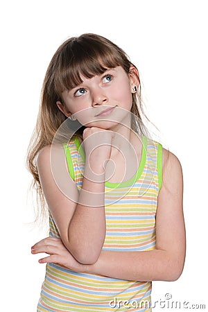 Lovely pensive girl Stock Photo