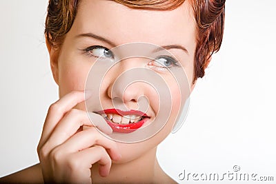 Lovely red-head young woman Stock Photo