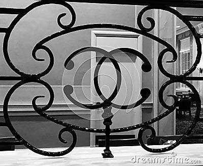 Lovely scrollwork in black and iron Stock Photo