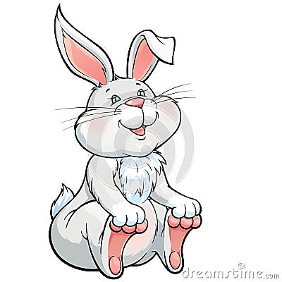 Lovely seating bunny Vector Illustration