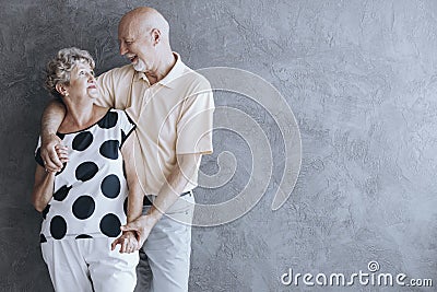 Lovely senior couple hugging Stock Photo