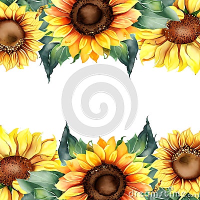 lovely sunflower greeting card design with ornamental element ai generated Stock Photo