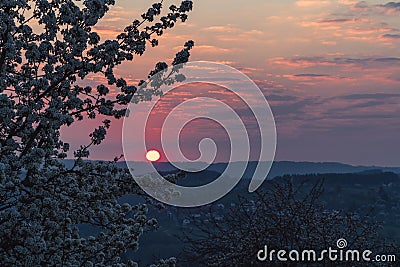 A lovely sunrise with some cloud coverage Stock Photo