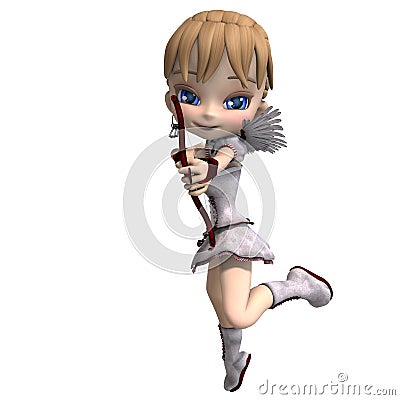 Lovely toon cupid sends you a valentine Stock Photo