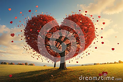 Lovely tree of love heart Stock Photo