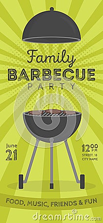 Lovely vector barbecue party invitation design template. Trendy BBQ cookout poster design Vector Illustration