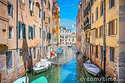 Lovely Venetian nook on sunny summer day Stock Photo