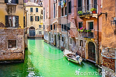 Lovely Venetian nook on sunny summer day Editorial Stock Photo