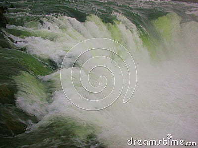 Lovely waterfall with a view Stock Photo