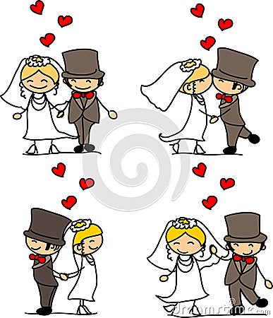 Lovely wedding the bride and groom,vector Vector Illustration