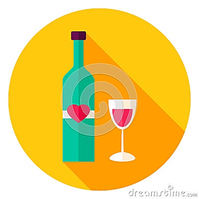 Lovely Wine Circle Icon Vector Illustration