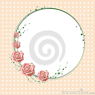 FRAME AND ROSES Vector Illustration