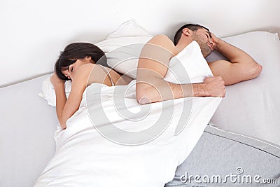 Lovely young couple sleeping Stock Photo