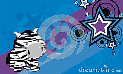 Lovely zebra baby cartoon background Vector Illustration