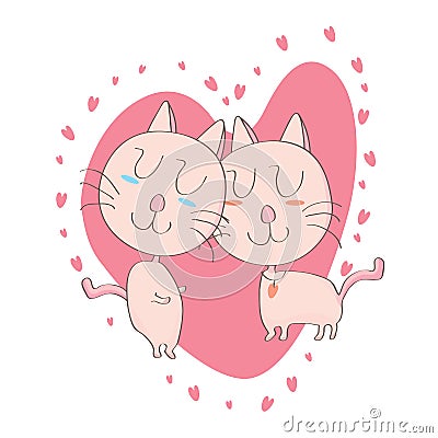 Lover Cat Vector Illustration