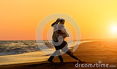 Lover couple dancing social dance Stock Photo