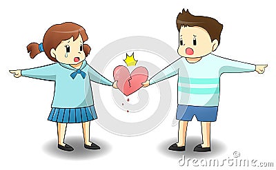 When a lover is on different path Vector Illustration