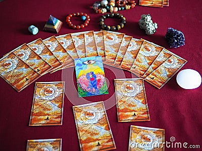 The lover heart love tarot card magic reading fortune esoteric teller witchcraft astrology divination gypsy card forecaster Cartoon Illustration