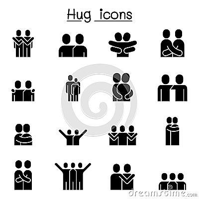Lover, hug, friendship, relationship icon set vector illustration graphic design Vector Illustration
