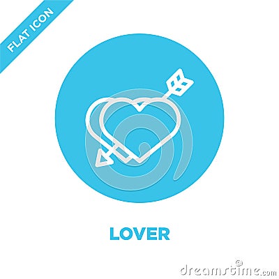 lover icon vector from love collection. Thin line lover outline icon vector illustration. Linear symbol for use on web and mobile Vector Illustration