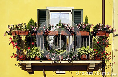 Architectural detail in Lovere, Iseo Lake Stock Photo