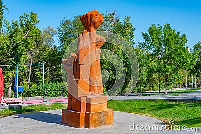 Lovers alley monnument at Victory park in Yerevan, Armenia Editorial Stock Photo