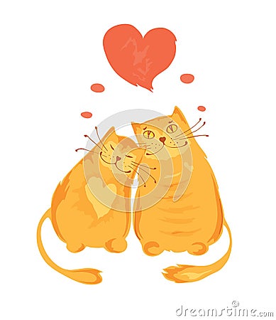 Lovers of cats Vector Illustration