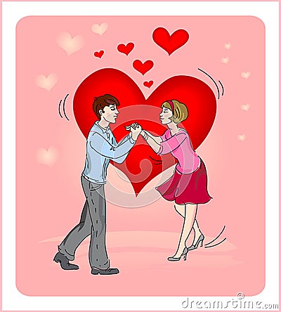 Lovers girl and boy Vector Illustration