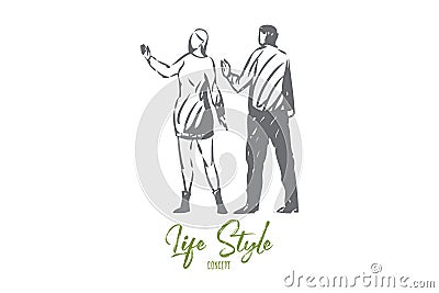 Lovers concept sketch. Isolated vector illustration Vector Illustration