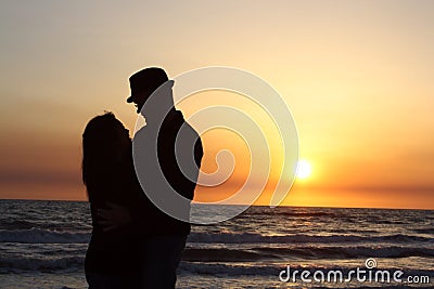 A Lovers Sunset Editorial Stock Photo