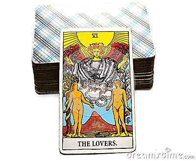 The Lovers Tarot Cards Love choices partnerships affection Stock Photo