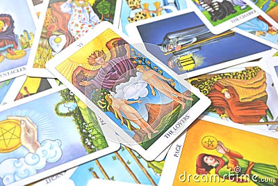 The Lovers Tarot Cards Love choices partnerships affection Stock Photo
