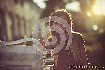 She loves being outdoors Stock Photo