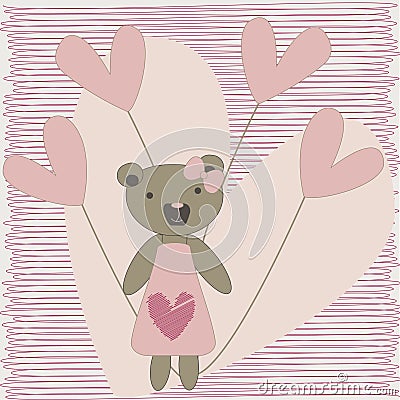 Loving bear Vector Illustration