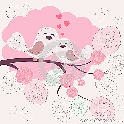 Loving birds Vector Illustration