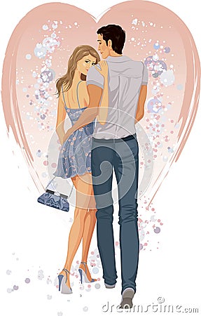 Loving couple Vector Illustration